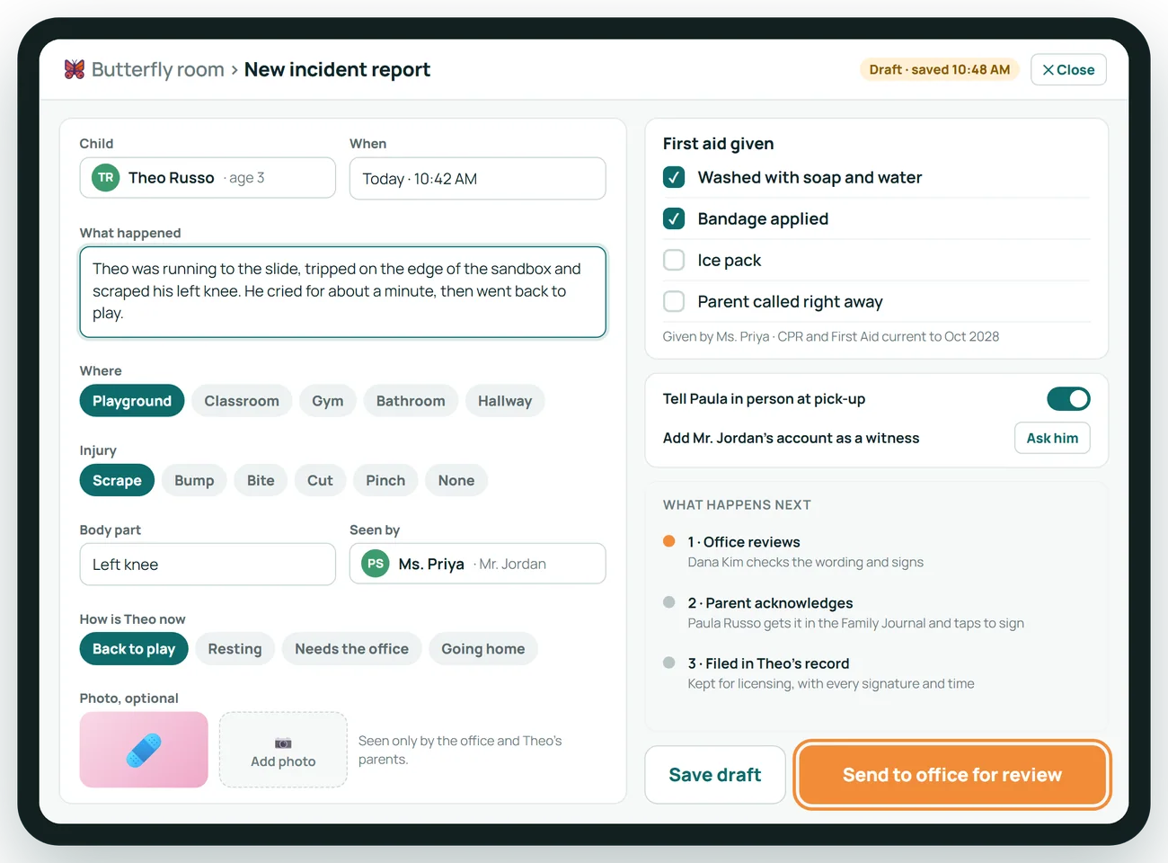 Incident reports start in the classroom