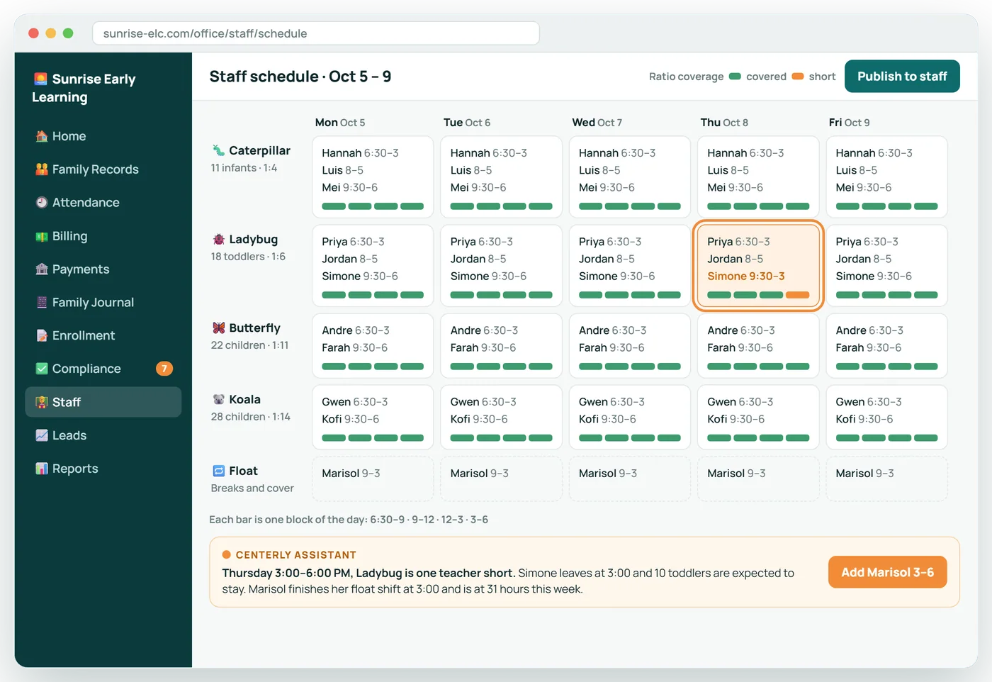 A schedule that knows your ratios
